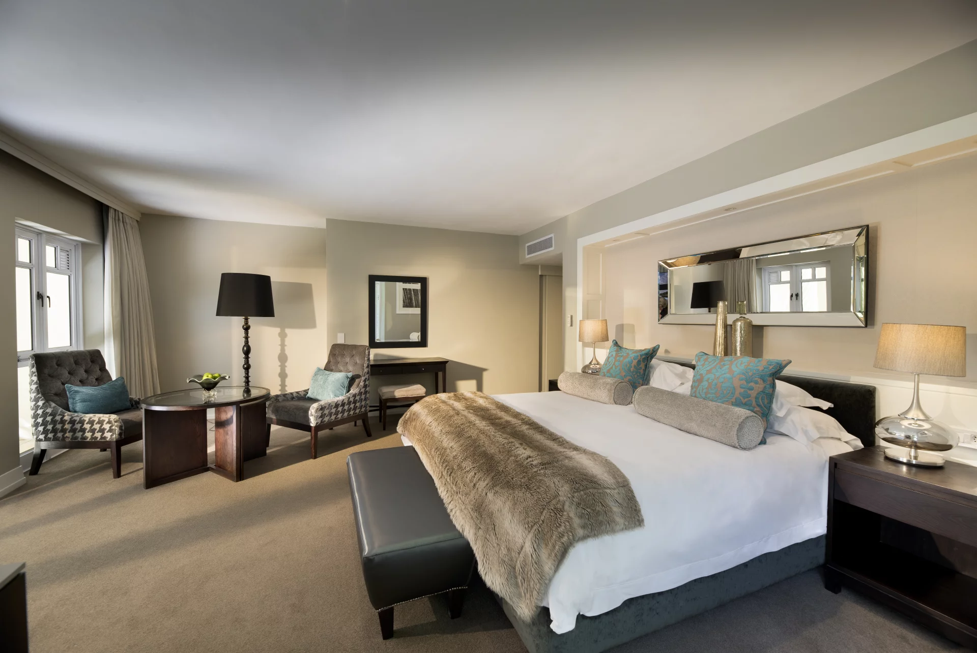 Luxurious hotel room interior